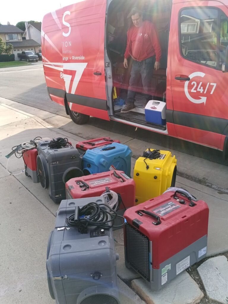 The full drying fleet unloaded from the van onto the street